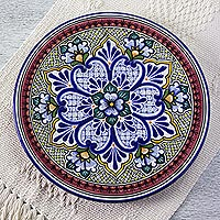 Ceramic dinner plate Imperial Flower Mexico