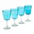 Blown glass wine glasses, 'Caribbean Blue' (set of 4) - Set of 4 Blue Hand Blown Stemware Wine Glasses from Mexico (image 2b) thumbail