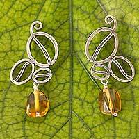 Amber dangle earrings,