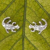 Sterling silver button earrings,