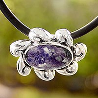 Sodalite pendant necklace,