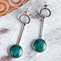 Chrysocolla dangle earrings,