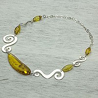 Amber pendant necklace,