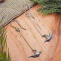 Sterling silver dangle earrings,