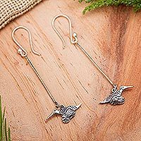 Sterling silver dangle earrings,