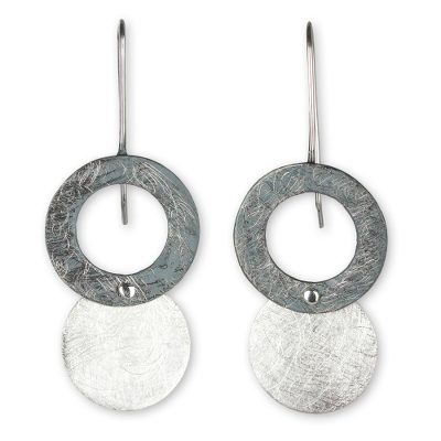 Sterling silver dangle earrings, Midnight Eclipses
