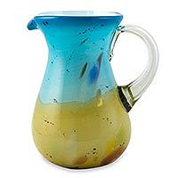 Blown glass pitcher,
