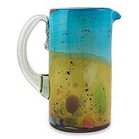 Blown glass pitcher,