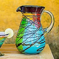Blown glass pitcher,