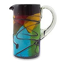 Blown glass pitcher,