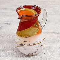 Blown glass pitcher,