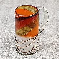 Blown glass pitcher,