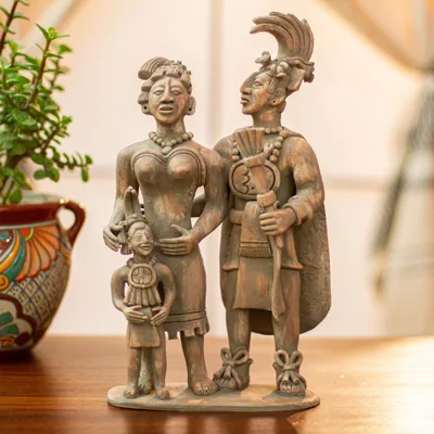 Ceramic sculpture, Maya King Pacal and His Family