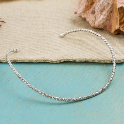 Sterling silver choker, Spiral Embrace