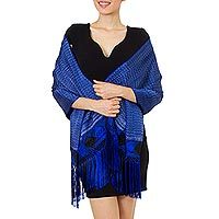 Cotton blend rebozo shawl,