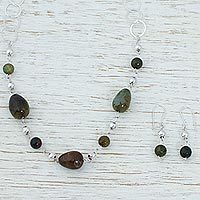 Agate jewelry set,