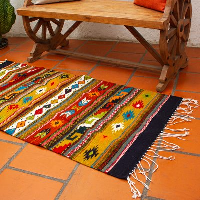 Zapotec wool rug, Festive Guelaguetza (2.5x5)