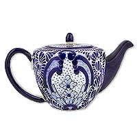 Ceramic teapot Puebla Kaleidoscope Mexico