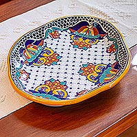Ceramic platter Zacatlan Feast Mexico