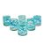 Blown glass juice glasses, 'Aquamarine Swirl' (set of 6) - Set of 6 Mexican Hand Blown 8 oz Juice Glasses (image 2a) thumbail