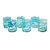Blown glass juice glasses, 'Aquamarine Swirl' (set of 6) - Set of 6 Mexican Hand Blown 8 oz Juice Glasses (image 2b) thumbail