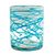 Blown glass juice glasses, 'Aquamarine Swirl' (set of 6) - Set of 6 Mexican Hand Blown 8 oz Juice Glasses (image 2c) thumbail