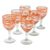 Blown glass wine glasses, 'Tangerine Swirl' (set of 6) - Set of 6 Orange Swirl Hand Blown Wine Glasses (image 2b) thumbail