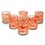 Blown glass rock glasses, 'Tangerine Swirl' (set of 6) - Six Orange Swirl Hand Blown Glass 10 oz Rock Glasses Set (image 2a) thumbail