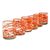 Blown glass rock glasses, 'Tangerine Swirl' (set of 6) - Six Orange Swirl Hand Blown Glass 10 oz Rock Glasses Set (image 2b) thumbail