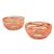 Blown glass bowls, 'Tangerine Swirl' (pair) - Mexican Hand Blown Orange Swirl 5-Inch Glass Bowls (Pair) thumbail