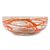 Blown glass salad bowl, 'Tangerine Swirl' - Orange Swirl 10 Inch Hand Blown Glass Salad Bowl (image 2b) thumbail