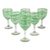 Blown glass wine glasses, 'Emerald Swirl' (set of 6) - Set of 6 Blown Glass 10 oz Wine Glasses with Green Swirls (image 2a) thumbail