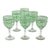 Blown glass wine glasses, 'Emerald Swirl' (set of 6) - Set of 6 Blown Glass 10 oz Wine Glasses with Green Swirls (image 2b) thumbail