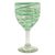 Blown glass wine glasses, 'Emerald Swirl' (set of 6) - Set of 6 Blown Glass 10 oz Wine Glasses with Green Swirls (image 2c) thumbail