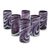 Blown glass highball glasses, 'Whirling Plum' (set of 6) - Set of 6 Purple and White Hand Blown 13 oz Highball Glasses (image 2a) thumbail