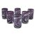 Blown glass water glasses, 'Whirling Plum' (set of 6) - Set of 6 Purple and White Hand Blown 15 oz Water Glasses thumbail