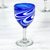 Blown glass wine glasses, 'Whirling Cobalt' (set of 6) - 6 Hand Blown 10 oz Blue-White Wine Glasses from Mexico (image 2b) thumbail