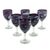 Blown glass wine glasses, 'Whirling Plum' (set of 6) - Set of 6 Purple and White 10 oz Hand Blown Wine Glasses thumbail