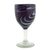 Blown glass wine glasses, 'Whirling Plum' (set of 6) - Set of 6 Purple and White 10 oz Hand Blown Wine Glasses (image 2b) thumbail