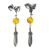 Amber dangle earrings,