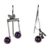 Amethyst drop earrings, 'Bird Songs' - Sterling Silver Musical Notes Bird Earrings with Amethyst thumbail