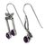 Amethyst drop earrings, 'Bird Songs' - Sterling Silver Musical Notes Bird Earrings with Amethyst (image 2b) thumbail