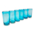 Handblown glass tumblers, 'Aquamarine Bubbles' (set of 6) - Set of 6 Aquamarine Hand Blown 15 oz Tumblers (image 2b) thumbail