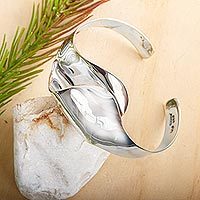 Sterling silver cuff bracelet,