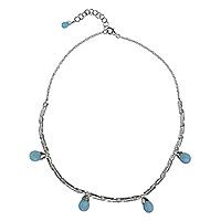 Chalcedony waterfall necklace,