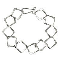 Sterling silver link bracelet,