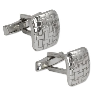 Sterling silver cufflinks, Seri Weaving