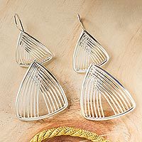 Sterling silver dangle earrings,