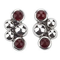 Carnelian button earrings,