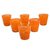 Blown glass rock glasses, 'Orange Centrifuge' (set of 6) - 6 Hand Blown Halloween Orange 8 oz Rock Glasses from Mexico (image 2a) thumbail